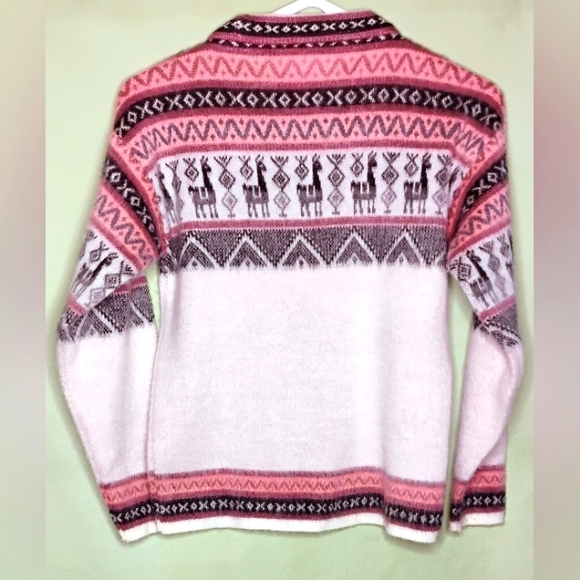 Andino Artisans Alpaca Wool Sweater Women's Sz 10 Crew Neck V-3 - Picture 2 of 11